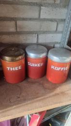 Vintage emaille bussen - Thee, Suiker, Koffie, Ophalen of Verzenden