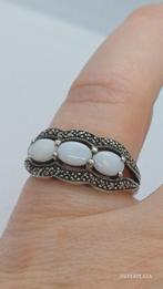 Zilveren Ring met Opaal & Markasiet - Maat 54, Ophalen of Verzenden, 17 tot 18, Met edelsteen, Dame