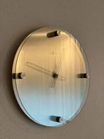 Nextime grote design klok RVS en glas 43 cm., Huis en Inrichting, Woonaccessoires | Klokken, Ophalen of Verzenden, Analoog, Wandklok