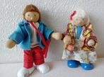 2 Vintage houten Poppenhuis-popjes van Selecta Spielzeug, Ophalen of Verzenden, Gebruikt, Poppenhuispop