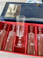Wijn, champagne glazen kristal 6x, Antiek en Kunst, Antiek | Glas en Kristal, Ophalen of Verzenden
