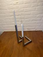 Kaarsen RVS standaard super strak modern design, Ophalen, 25 tot 50 cm, Zo goed als nieuw, Metaal