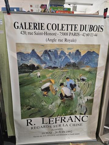 Vintage Galerie Colette Dubois Poster, Parijs beschikbaar voor biedingen
