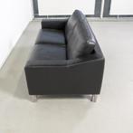 1x Leolux Antonia Bank 2,5-zits/146cm Zwart Leer - Gepolijst, Niet ingevuld, Overige maten, 150 tot 200 cm, Niet ingevuld