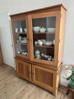 Houten kast met glazen deuren, Huis en Inrichting, Ophalen, Gebruikt, 100 tot 150 cm, 25 tot 50 cm