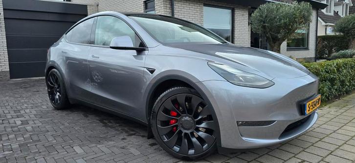 Tesla Model Y Performance 2023 54.000km trekhaak als nieuw, Auto's, Tesla, Particulier, Model Y, 4x4, ABS, Achteruitrijcamera