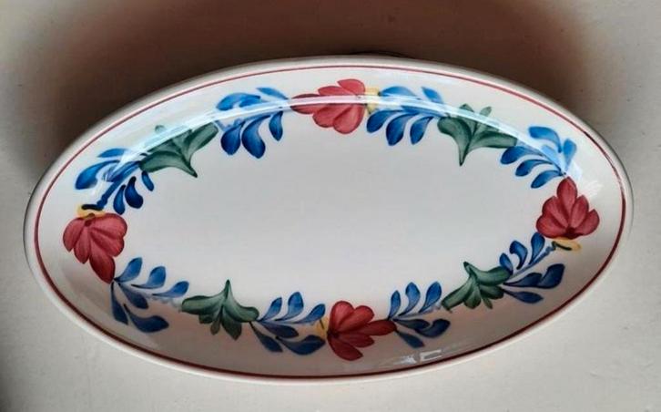 Boerenbont 3x serveerschaaltjes / vleeswarenschaaltjes 24 cm, Huis en Inrichting, Keuken | Servies, Gebruikt, Schaal of Schalen