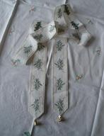 Geborduurd kerst lint met belletjes goudkleur met groen, Diversen, Ophalen of Verzenden, Zo goed als nieuw