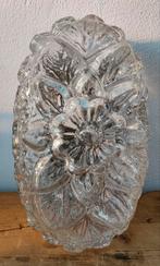 Vintage glazen wandlamp / plafonnière – bloemmotief, Huis en Inrichting, Lampen | Wandlampen, Ophalen, Glas