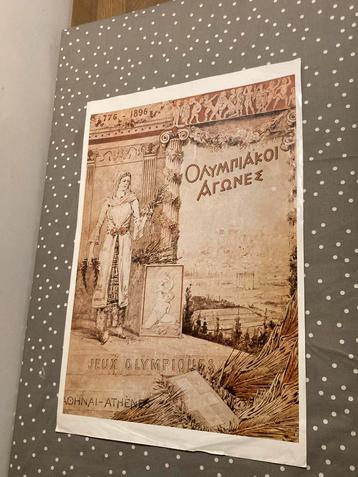 Vintage Olympische Spelen Athene 1896 Poster 50x34cm Art Dec beschikbaar voor biedingen