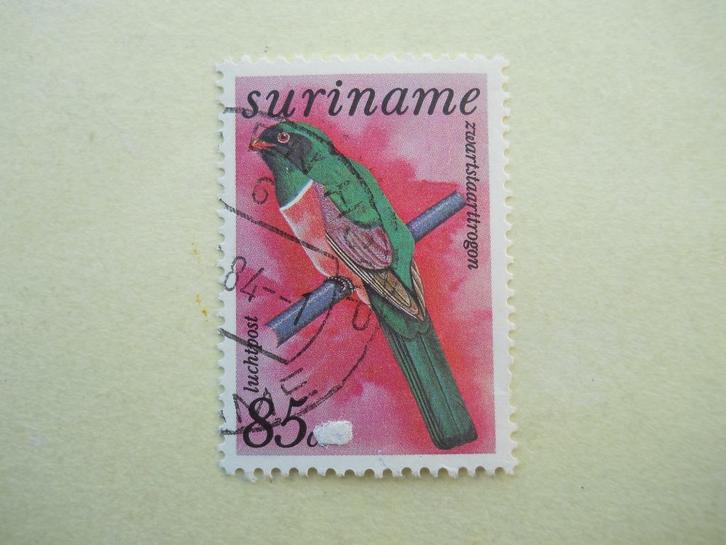 Suriname Republiek 1984 Luchtpost Zwartstaarttrogon gest., Postzegels en Munten, Postzegels | Suriname, Gestempeld, Ophalen of Verzenden
