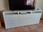 Ikea Besta tv meubel met glasplaat, Ophalen, Gebruikt, Glas, 150 tot 200 cm
