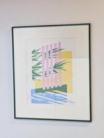 Vintage postmodern art stilleven zeefdruk eclipse 1980 Boho beschikbaar voor biedingen