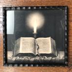 Vintage Prent - Kaars en Boek - Jaap Dieleman, Verzamelen, Ophalen of Verzenden, Voor 1940, Gebruikt