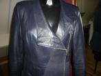 Uniek Blauw leer met suede jack jas mt 36-38 (nieuw €350), Kleding | Dames, Modena Leather & Fur, Blauw, Ophalen of Verzenden