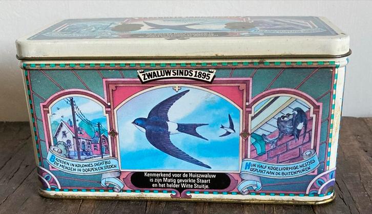 Vintage Zwalwins Sind 1895 Blikken Doos Vogel Motief Deco Op, Antiek en Kunst, Antiek | Woonaccessoires, Ophalen of Verzenden