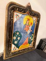 Volkdevotie, achter glas schilderij 18e eeuw, Antiek en Kunst, Antiek | Religie, Ophalen of Verzenden