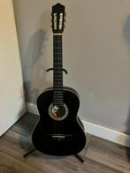 Zwarte gitaar. Met standaard, Ophalen, Gebruikt, Klassieke of Spaanse gitaar