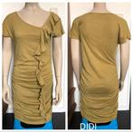 Jurk tuniek DIDI ruches mosgroen khaki groen als nieuw 40/42, Ophalen of Verzenden, Zo goed als nieuw, Maat 42/44 (L), Groen
