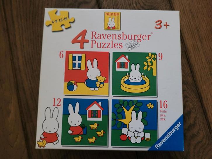 Nijntje Puzzels - 4 Ravensburger Puzzels, Kinderen en Baby's, Speelgoed | Kinderpuzzels, Zo goed als nieuw, 2 tot 4 jaar, Meer dan 50 stukjes