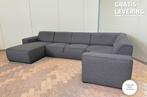 GRATIS LEVERING HEEL NL Grote Stoffen Grijs U Bankstel, Huis en Inrichting, Hoekbank, 300 cm of meer, Ophalen of Verzenden, Zo goed als nieuw