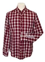 Hugo Boss Orange geruit shirt, overhemd, bordeaux, Mt. L, Verzenden, Zo goed als nieuw, Halswijdte 41/42 (L), Hugo Boss