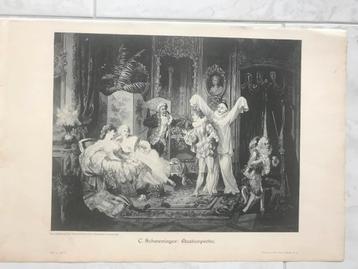 C. Schweninger, Maskenprobe, 1895, or. gravure, 29x23cm.Mooi beschikbaar voor biedingen