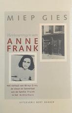 Herinneringen aan Anne Frank, Ophalen of Verzenden, Miep Gies, 20e eeuw of later, Gelezen