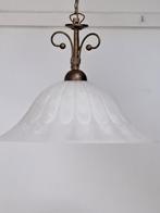 Vintage Hanglamp met opaal/melkglas kap, Ophalen, Gebruikt, Vintage, Glas