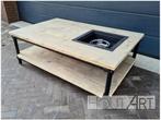 Vuurtafel in steigerhout met zwarte steigerbuis incl. inbouw, Tuin en Terras, Vuurtafels, Info@hout-art.nl, Nieuw, Ophalen of Verzenden