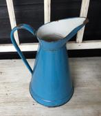 Franse blauwe emaille kan 40 cm, Antiek en Kunst, Ophalen of Verzenden