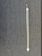 Platte dubbele schakelarmband  21 cm, Ophalen of Verzenden, Zo goed als nieuw, Zilver, Zilver