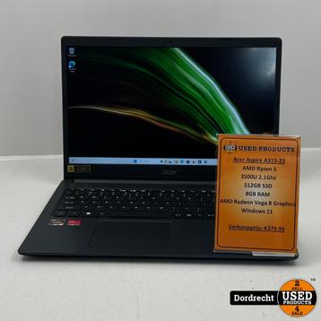 Acer Aspire A315-23 laptop | AMD Ryzen 5-3500U 512GB SSD 8GB beschikbaar voor biedingen