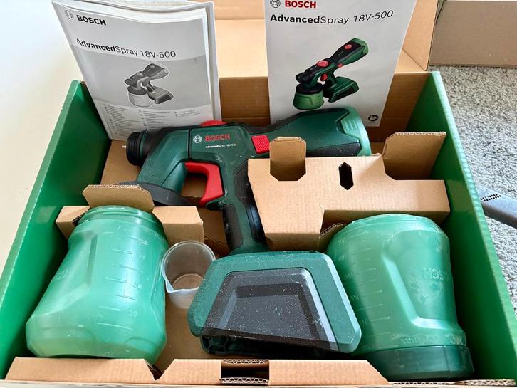 Bosch AdvancedSpray 18V-500 Verfspuit - 1x gebruikt, Doe-het-zelf en Verbouw, Gereedschap | Overige machines, Zo goed als nieuw