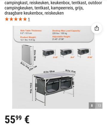 Campingkeuken campingkast beschikbaar voor biedingen