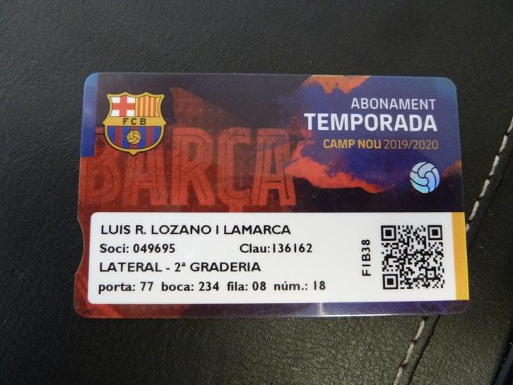 Seizoenkaart Abonament Barcelona 19-20 Lateral, Verzamelen, Sportartikelen en Voetbal, Gebruikt, Overige typen, Buitenlandse clubs