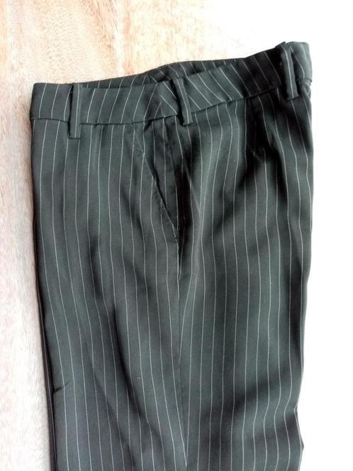 Dames pantalon pinstripe zwart mt 36, Kleding | Dames, Broeken en Pantalons, Zo goed als nieuw, Maat 36 (S), Zwart, Lang, Ophalen of Verzenden