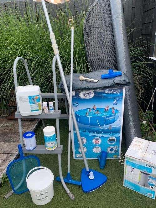 Overcompleet zwembad met trap, warmtefolie toebehoren 366 84, Tuin en Terras, Zwembaden, Opzetzwembad, 80 tot 120 cm, 200 tot 400 cm