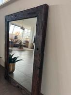 Spiegel met hout, Huis en Inrichting, Woonaccessoires | Spiegels, Ophalen, Minder dan 50 cm, Zo goed als nieuw, Minder dan 100 cm