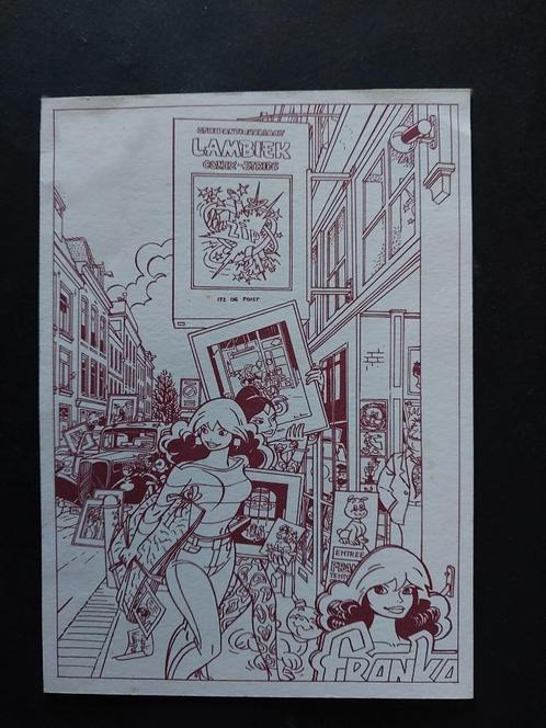 Franka bij Lambiek ansichtkaart, Boeken, Stripboeken, Zo goed als nieuw, Eén stripboek, Ophalen of Verzenden