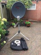 Satelliet schotelantenne met duokop en coaxkabel en tas ., Ophalen of Verzenden, Zo goed als nieuw, Overige merken