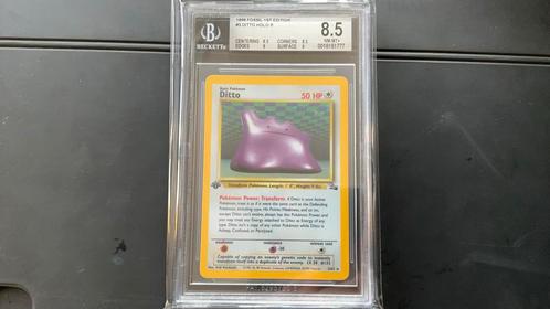Ditto holo fossil first edition BGS 8.5, Hobby en Vrije tijd, Verzamelkaartspellen | Pokémon, Zo goed als nieuw, Losse kaart, Ophalen of Verzenden