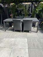 Eettafel met 4 stoelen, Tuin en Terras, Tuinhuizen, Ophalen, 200 tot 400 cm, Schuur, Zo goed als nieuw