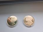 2 koningshuis penningen brons verguld, Postzegels en Munten, Munten | Nederland, Ophalen of Verzenden, Koningin Beatrix, Overige waardes