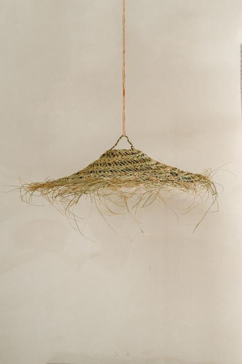 Grote ronde zeegras ibiza lampenkap, Huis en Inrichting, Lampen | Hanglampen, Nieuw, 50 tot 75 cm, Ophalen of Verzenden