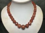 PRACHTIG CARNEOOL COLLIER MET GEKEURD OUD ZILVER SLOT, Sieraden, Tassen en Uiterlijk, Antieke sieraden, Verzenden, Zilver, Ketting