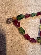 Vintage Kralen Ketting, Sieraden, Tassen en Uiterlijk, Kettingen, Ophalen of Verzenden, Gebruikt, Rood, Overige materialen