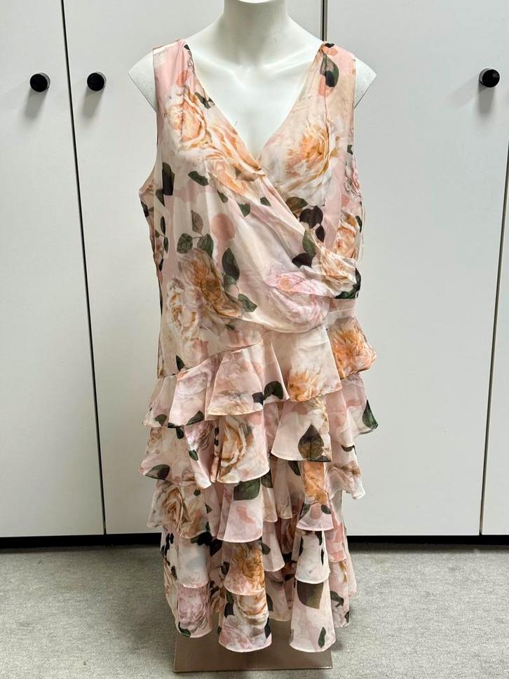 Kaleidoscope NIEUW XL gelaagde jurk bloemenprint delicate, Kleding | Dames, Jurken, Nieuw, Maat 46/48 (XL) of groter, Onder de knie