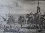 Gravure Oude gasthuis kerk Delft Koornmarkt, C. Decker 1703, Antiek en Kunst, Kunst | Etsen en Gravures, Verzenden