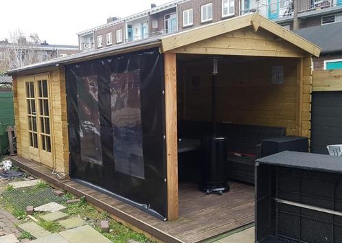 Overkapping afsluiten met zeil op maat gemaakt in Leimuiden, Tuin en Terras, Tuinschermen, Nieuw, Overige materialen, 200 cm of meer